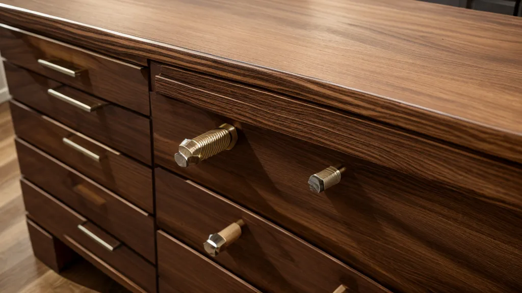 Détail d'une commode de bébé en cours de montage avec un plan complexe
