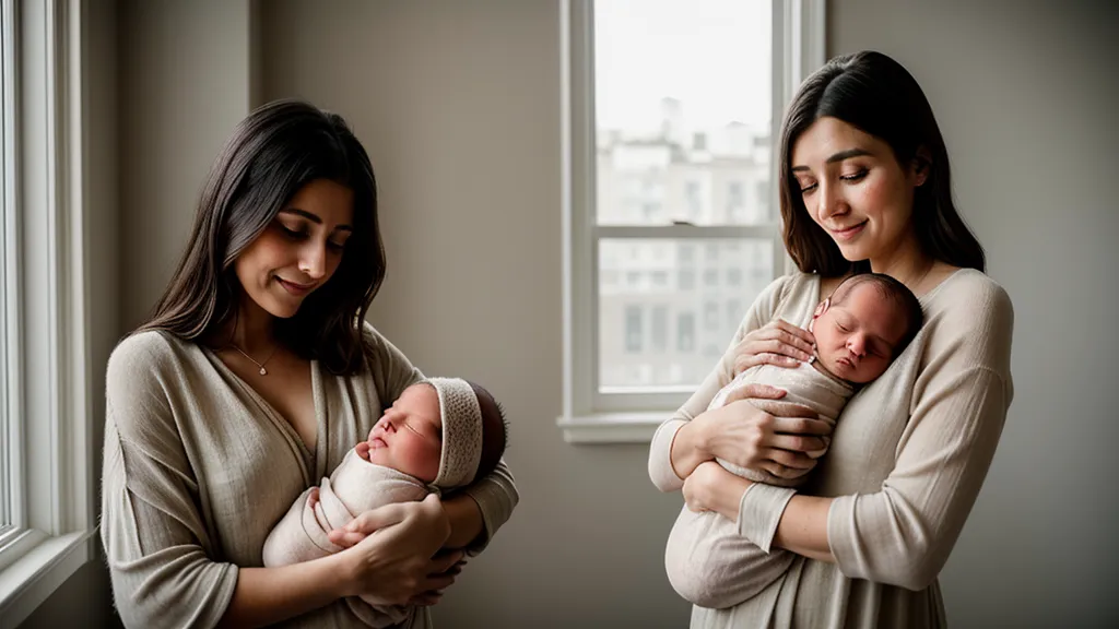 Un papa portant son nouveau-né en peau à peau la nuit pour apaiser les coliques et les pleurs